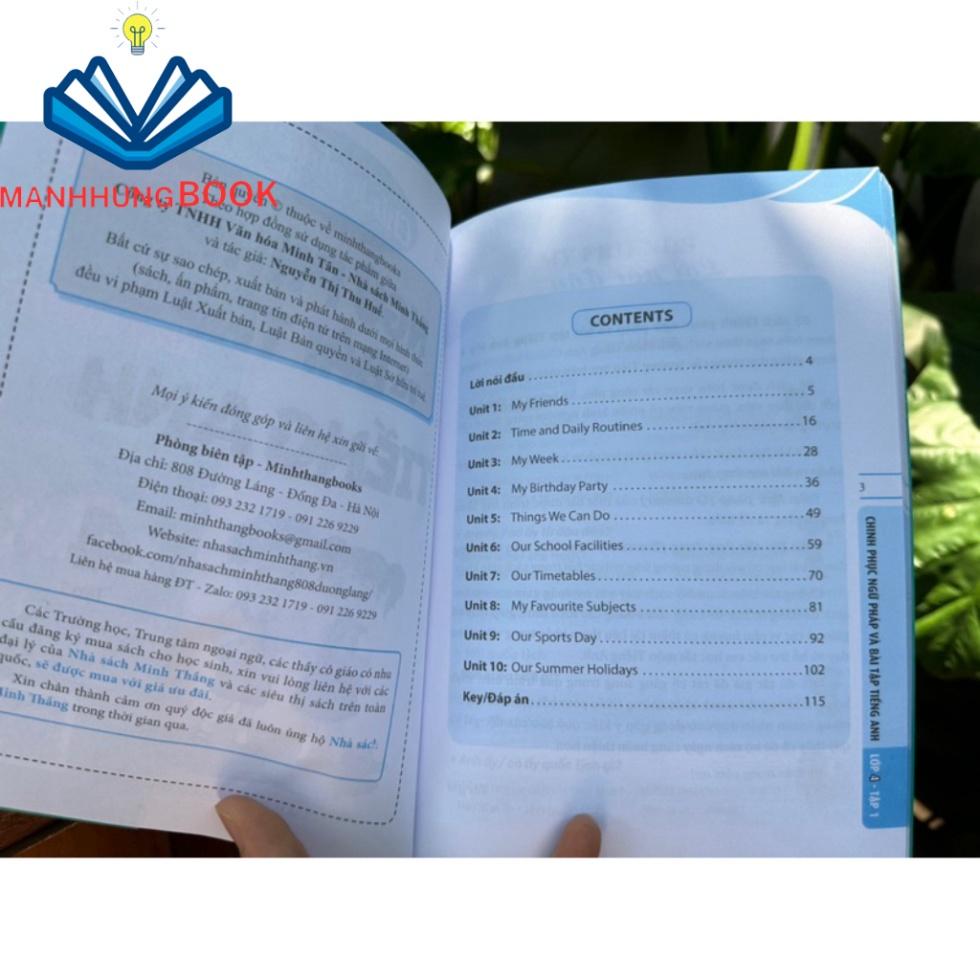 Sách - Chinh phục Ngữ pháp và Bài tập Tiếng Anh lớp 4 tập 1 - Có đáp án