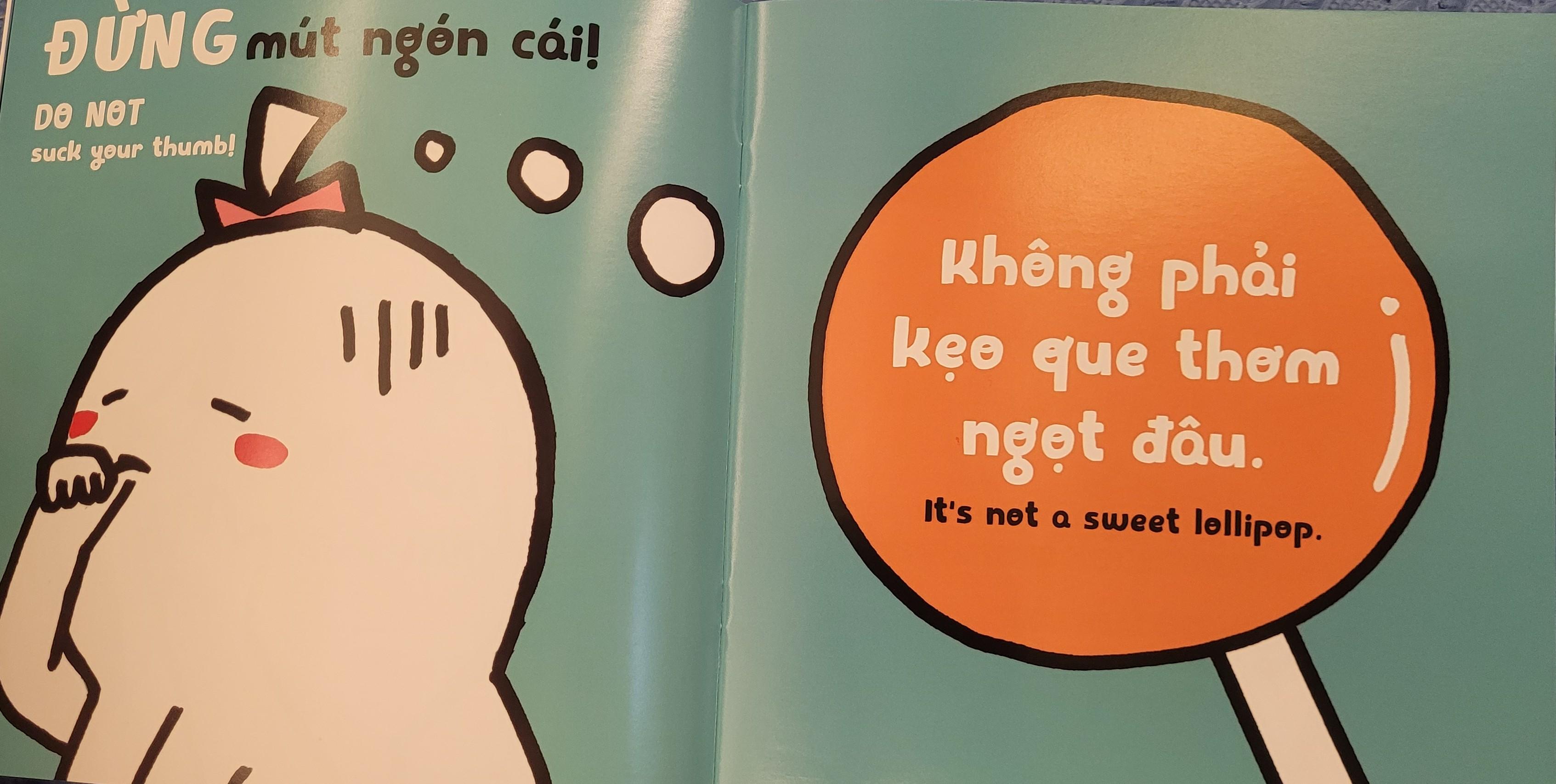 Sách Ehon Miu Bé Nhỏ Phần 1 Song Ngữ - Đừng Mút Tay Nhé