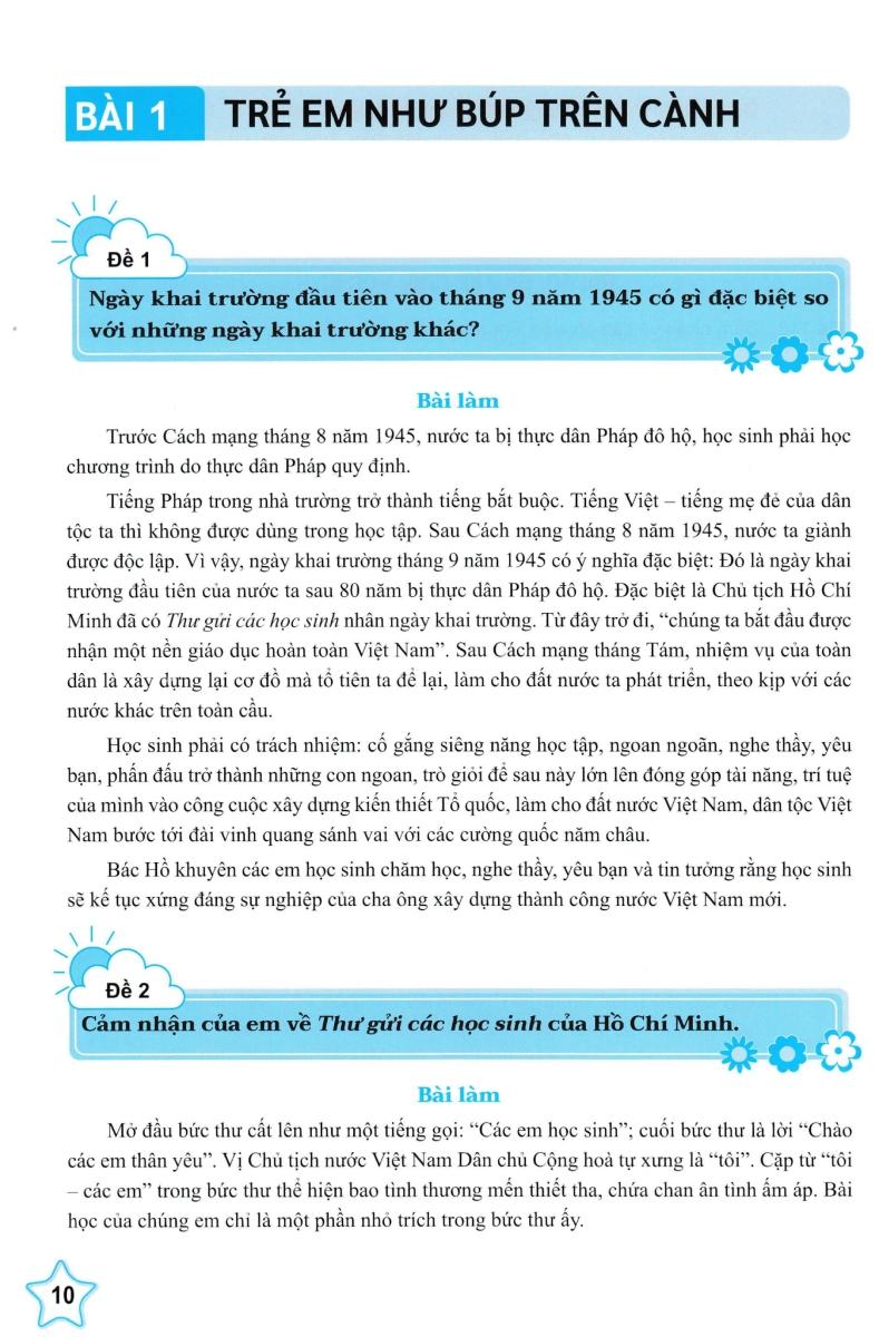 Sách - Những Bài Làm Văn Mẫu 5 - Tập 1 (Cánh Diều)