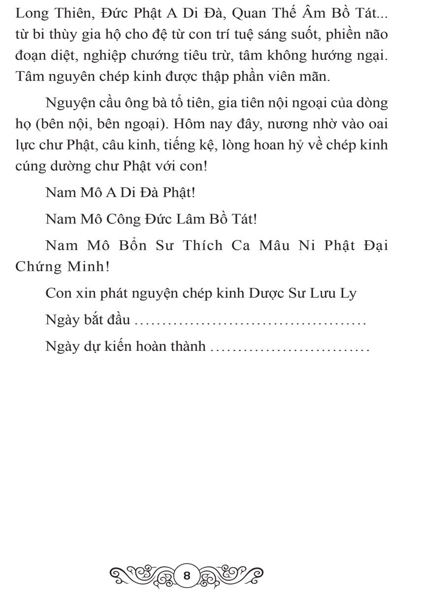 Sổ Tay Chép Kinh In Mờ Dược Sư (NS)