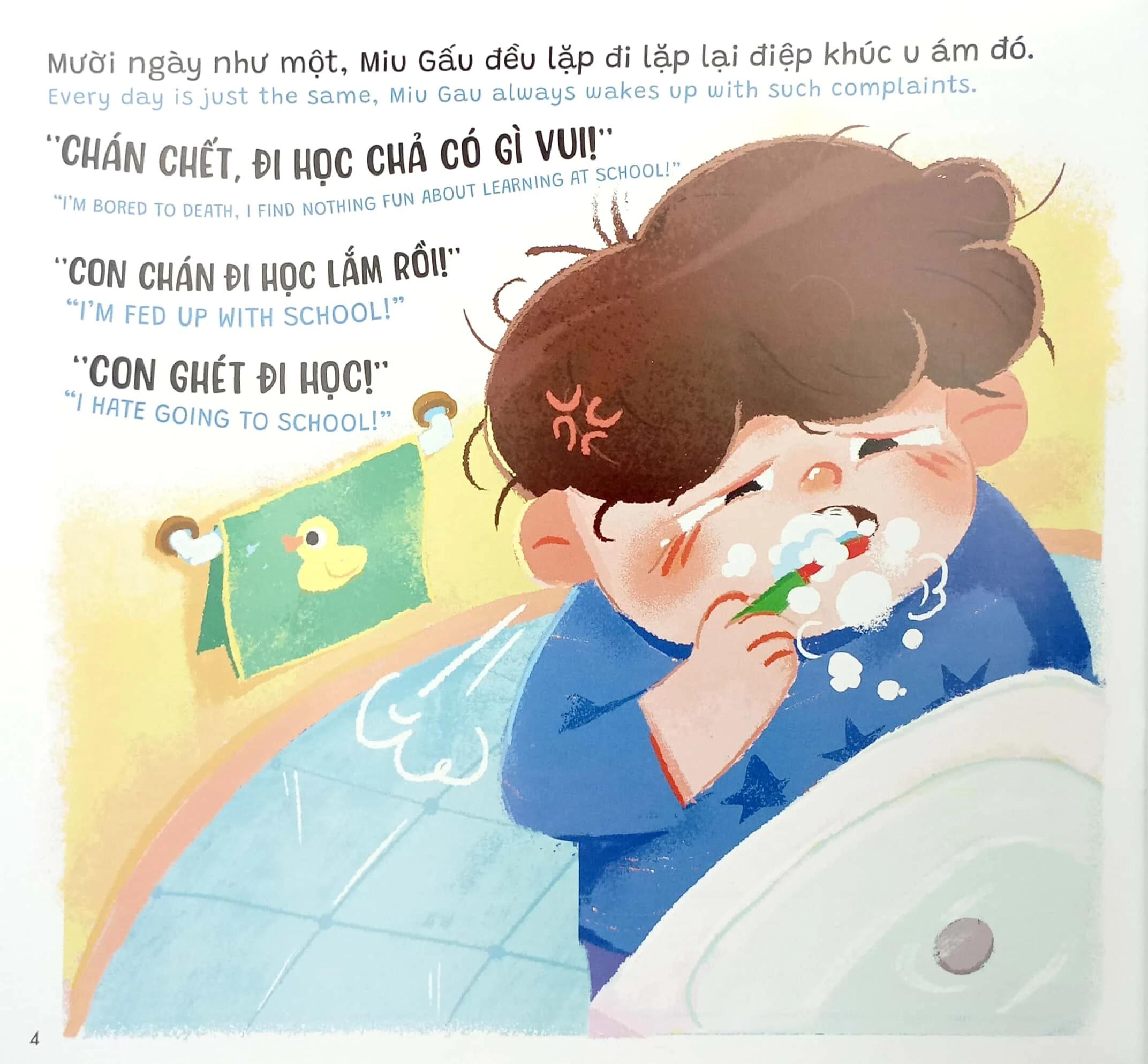Sách Ehon Truyện Kể Cho Miu Hiểu Chuyện - Con Ghét Đi Học