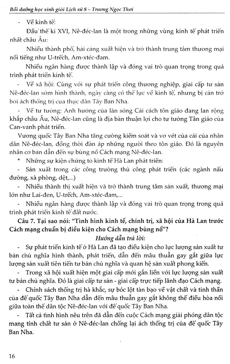 Bồi Dưỡng Học Sinh Giỏi Lịch Sử Lớp 8 (Tái Bản)