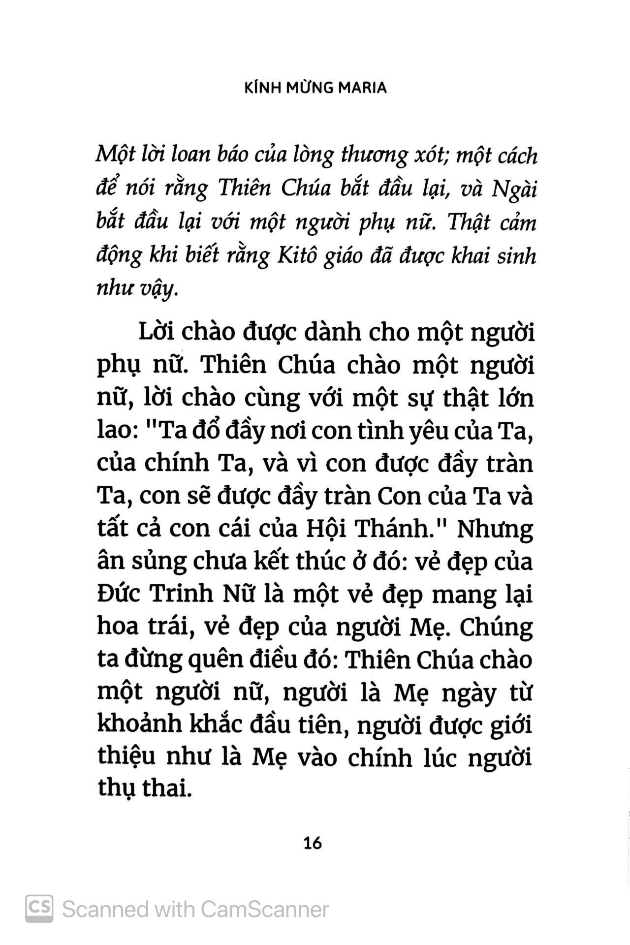 Kinh Kính Mừng - Một Suy Tư Mới Của Đức Giáo Hoàng Phanxicô