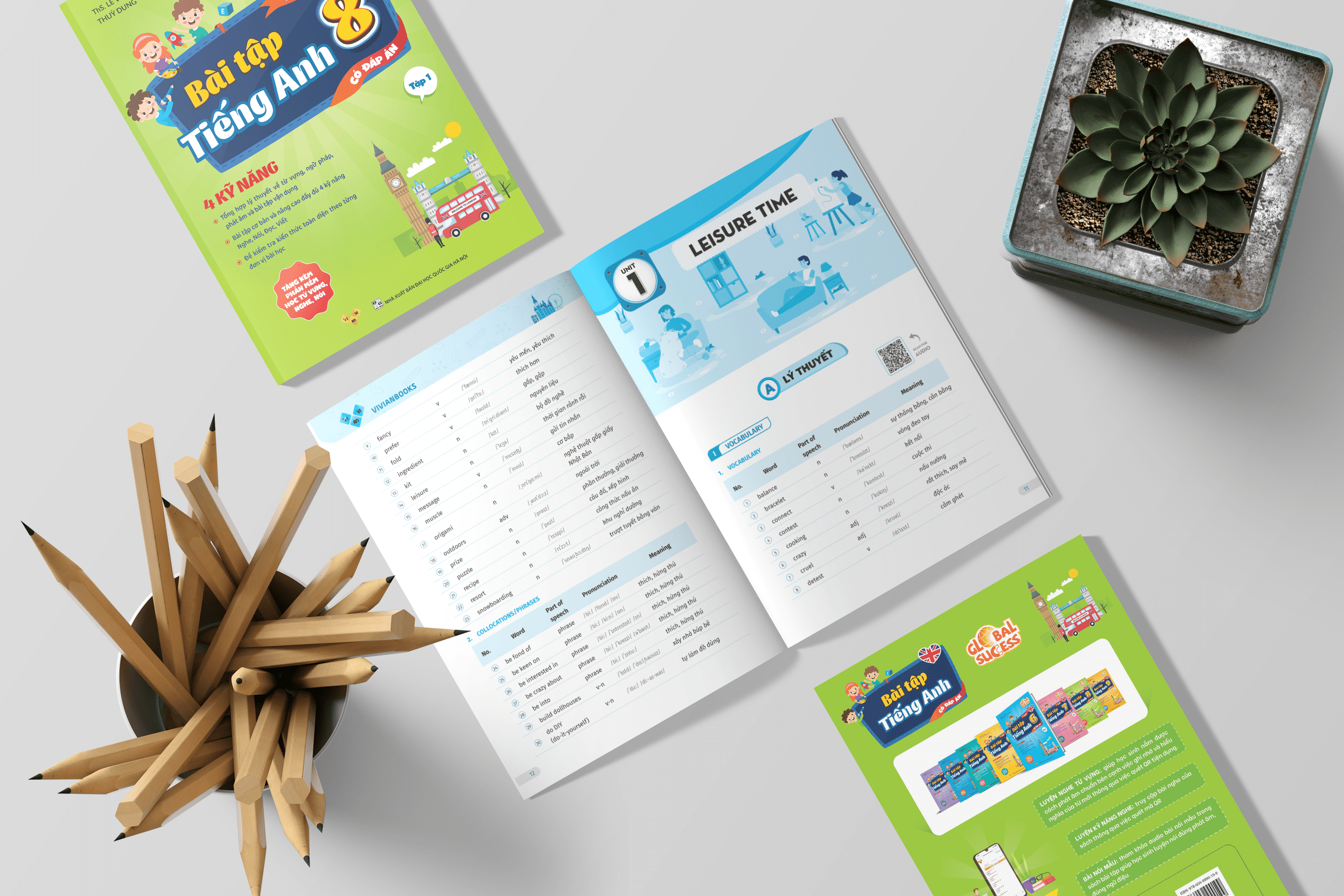 Bài tập tiếng Anh lớp 8, 4 kỹ năng Global Success 8 (Có đáp án) – Tập 1 – ThS. Lê Vy – Anh ngữ Vivian
