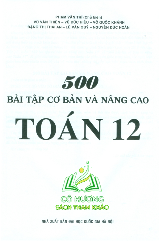 500 BÀI TẬP CƠ BẢN VÀ NÂNG CAO TOÁN LỚP 12