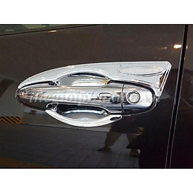 Bộ ốp tay nắm cửa xe Toyota Fortuner 2017-2019 mạ Crom - Tặng miếng dán trong suốt chống xước hõm cửa