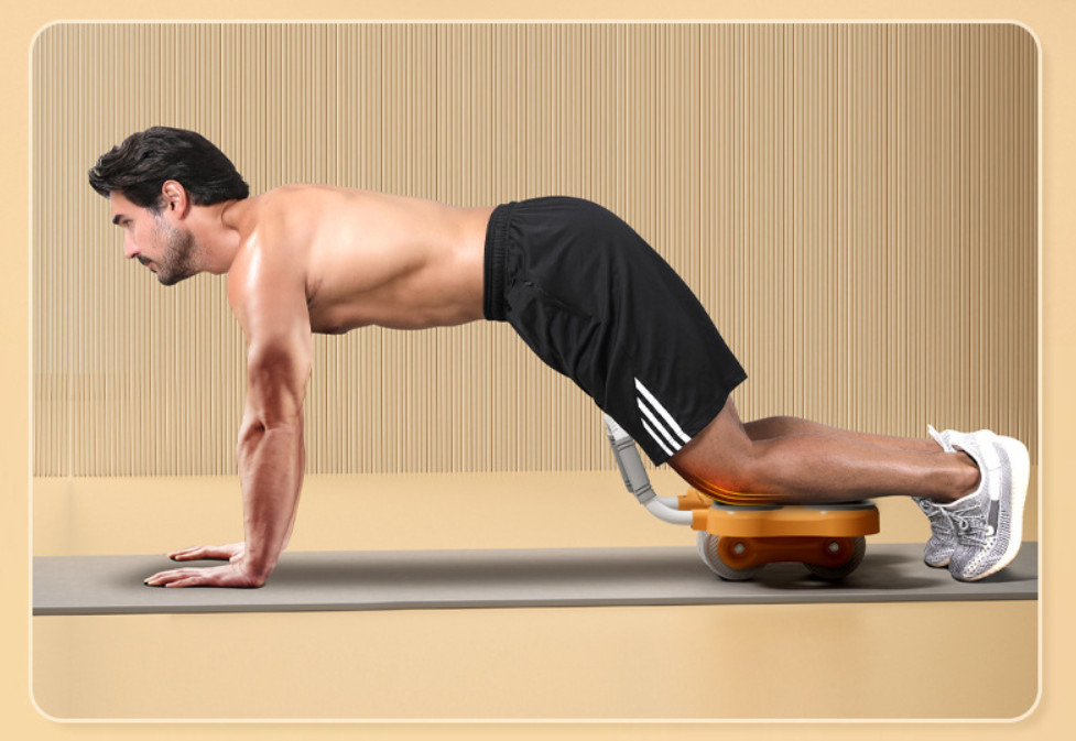 Dụng Cụ Tập Cơ Bụng, Con lăn Tập GYM Thế Hệ Mới,Có Đồng Hồ Tự Động,Đàn Hồi Cho Nam,Nữ Tại Nhà(Tặng thảm+Cáp Sạc)