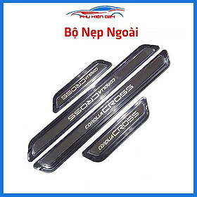 Bộ ốp bậc cửa trong ngoài nẹp bước chân Corolla Cross 2020 vân Titan chống trầy trang trí xe