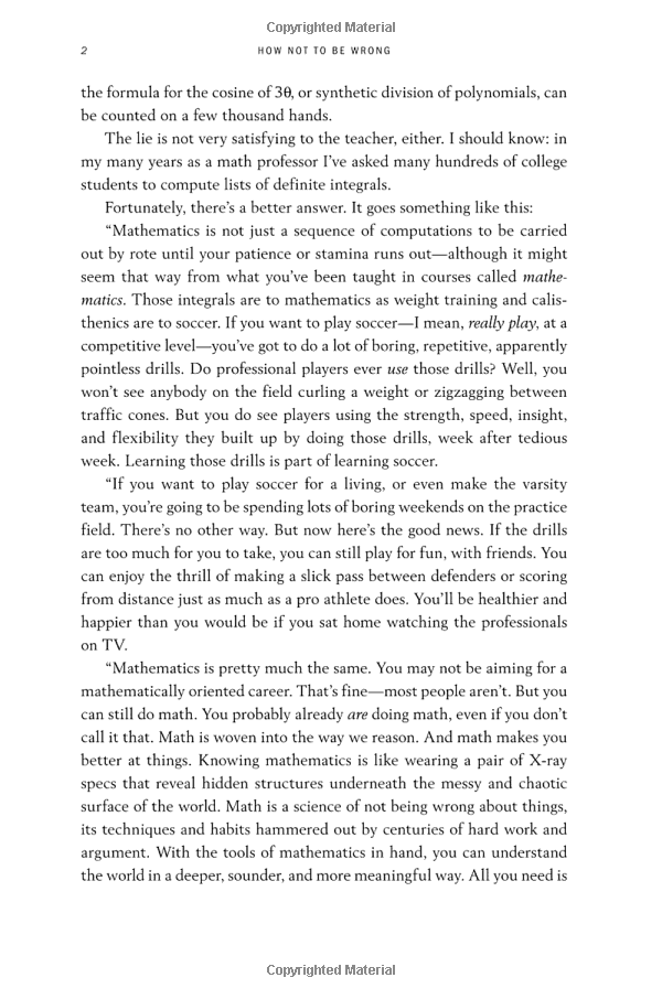 How Not To Be Wrong: The Power Of Mathematical Thinking