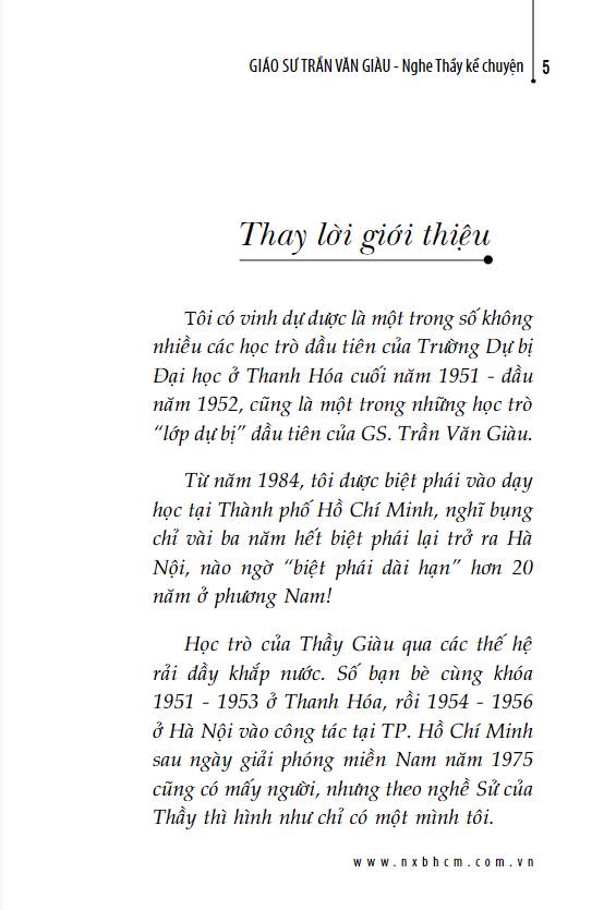Nghe Thầy Kể Chuyện - Giáo Sư Trần Văn Giàu