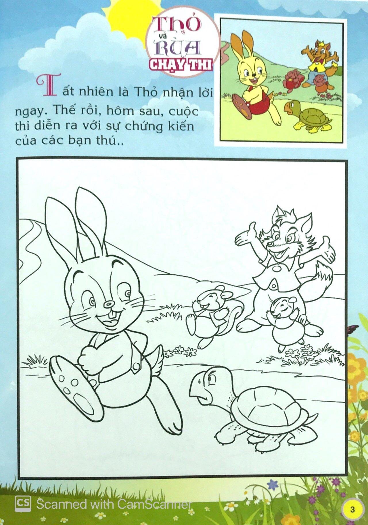 Em Đọc Ngụ Ngôn Và Tô Màu: Thỏ Và Rùa Chạy Thi