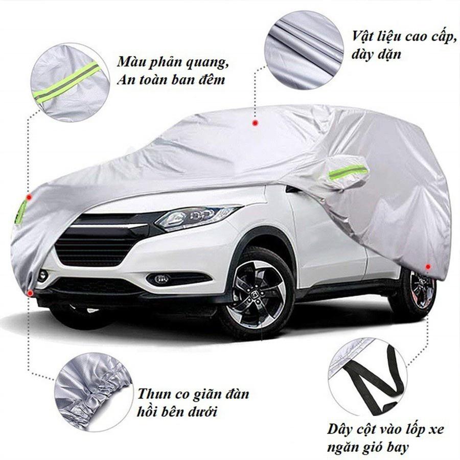 Bạt phủ ô tô cao cấp 3 lớp tráng nhôm chống nắng chống mưa hiệu quả có đầy đủ các kích cỡ xe Sedan, Hatchbach Ngoại thất