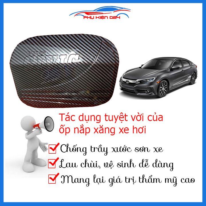Ốp nắp bình xăng Civic 2016-2017-2018-2019-2020 bảo vệ chống trầy trang trí ô tô