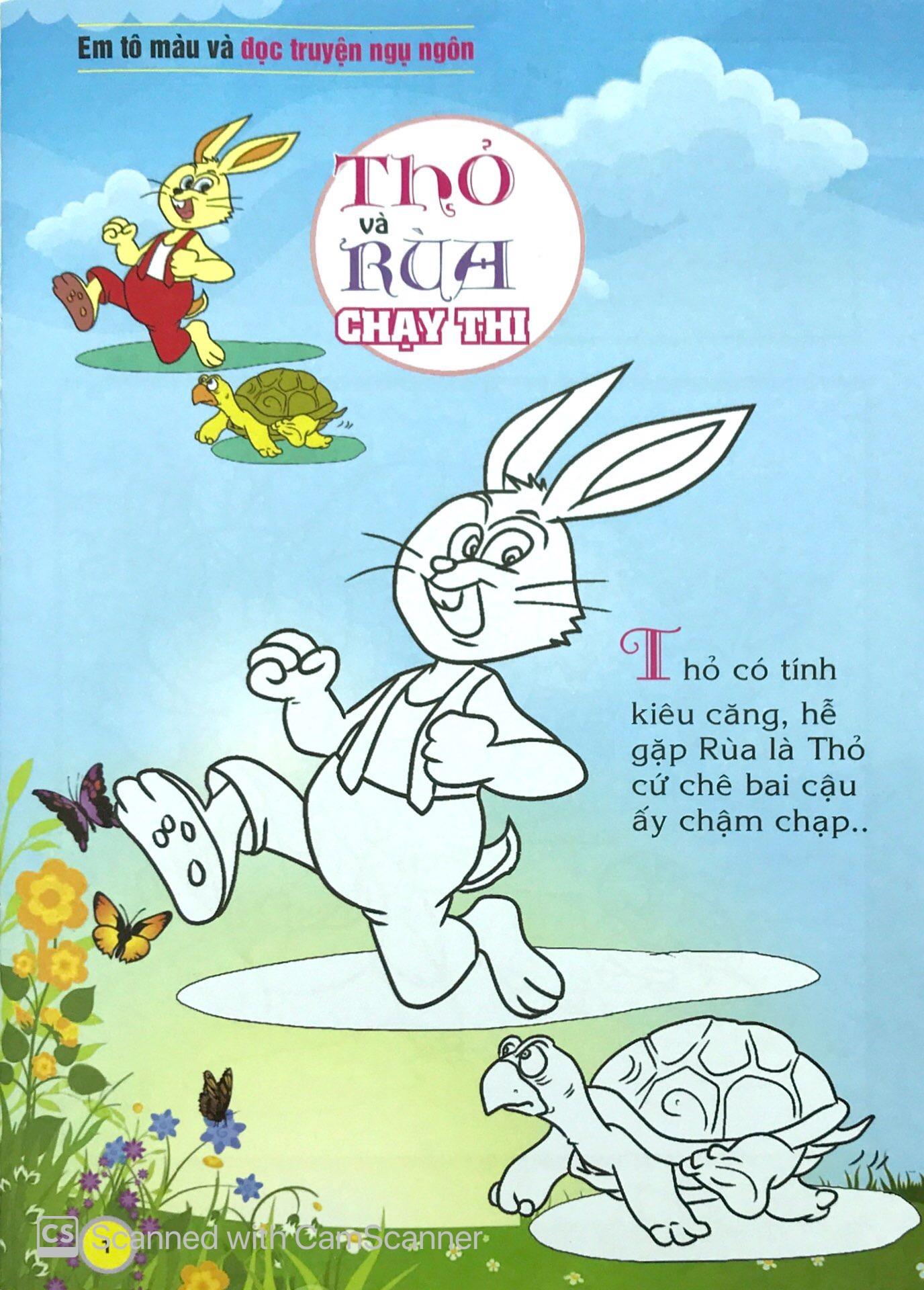 Em Đọc Ngụ Ngôn Và Tô Màu: Thỏ Và Rùa Chạy Thi