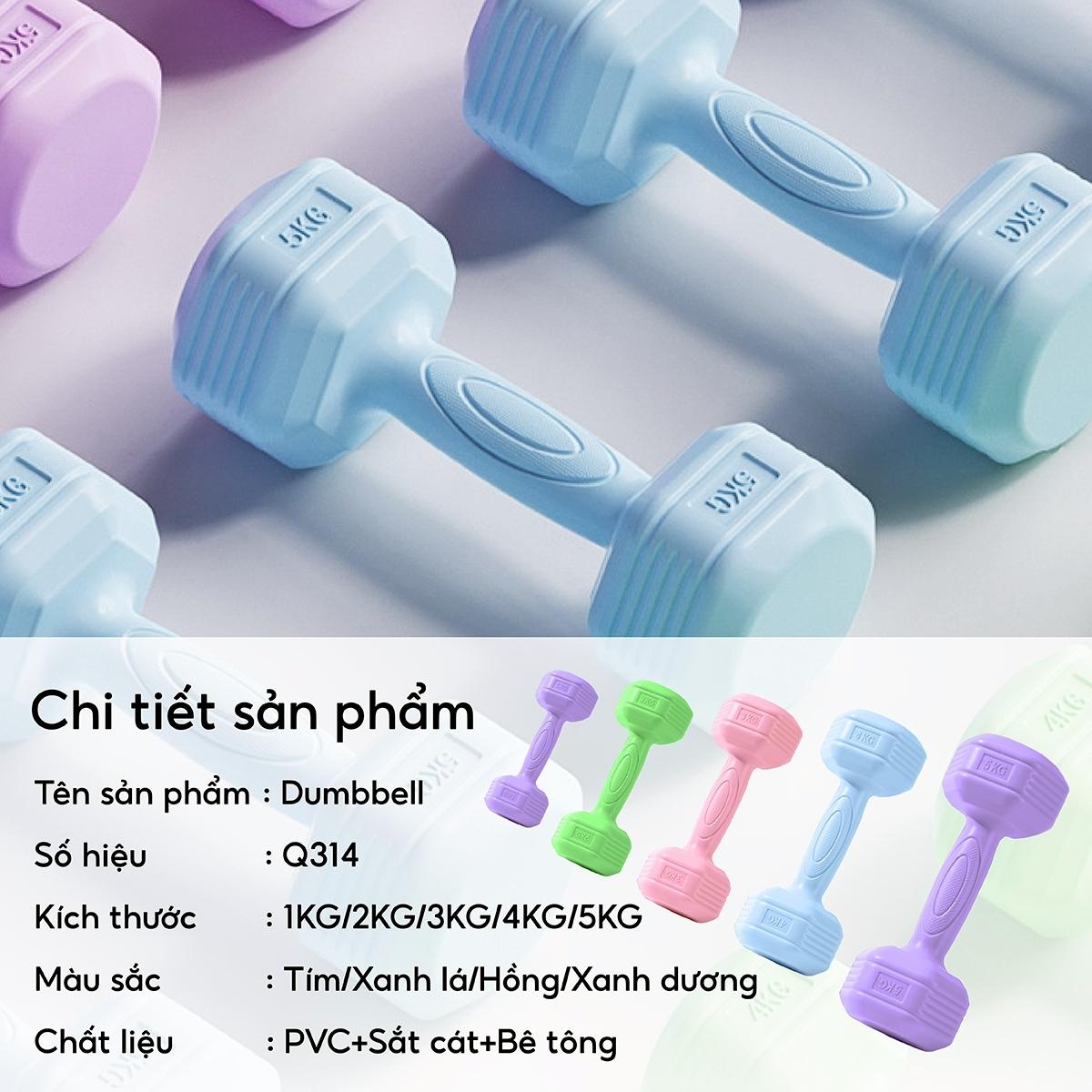 Tạ tay Tay Nhựa 314 - 4KG cao cấp Tập Gym tại nhà (hàng nhập khẩu)