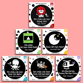 Combo 6 cuốn sách Ehon Song Ngữ Kích Thích Thị Giác Cho Bé 0-3 tuổi Black and White books