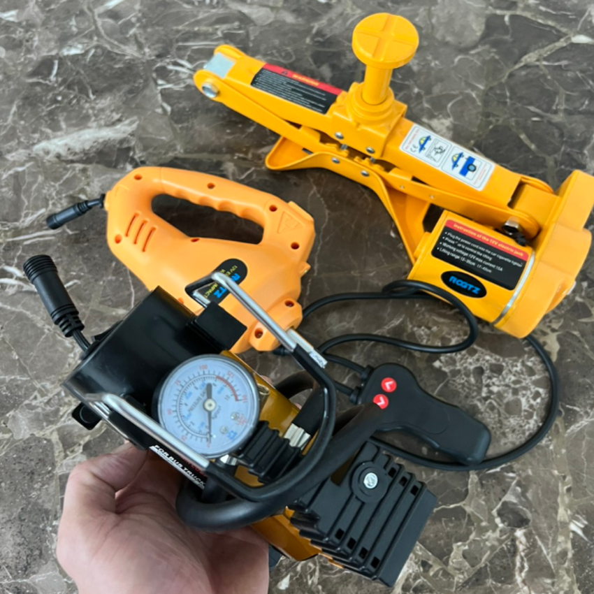 Bộ nâng kích gầm điện, kiêm máy bơm lốp và máy siết ốc ô tô đa năng 3 trong 1 ROGTZ TY-EJ06 tải trọng 2 tấn - Hàng Nhập Khẩu (Bảo hành 2 năm)