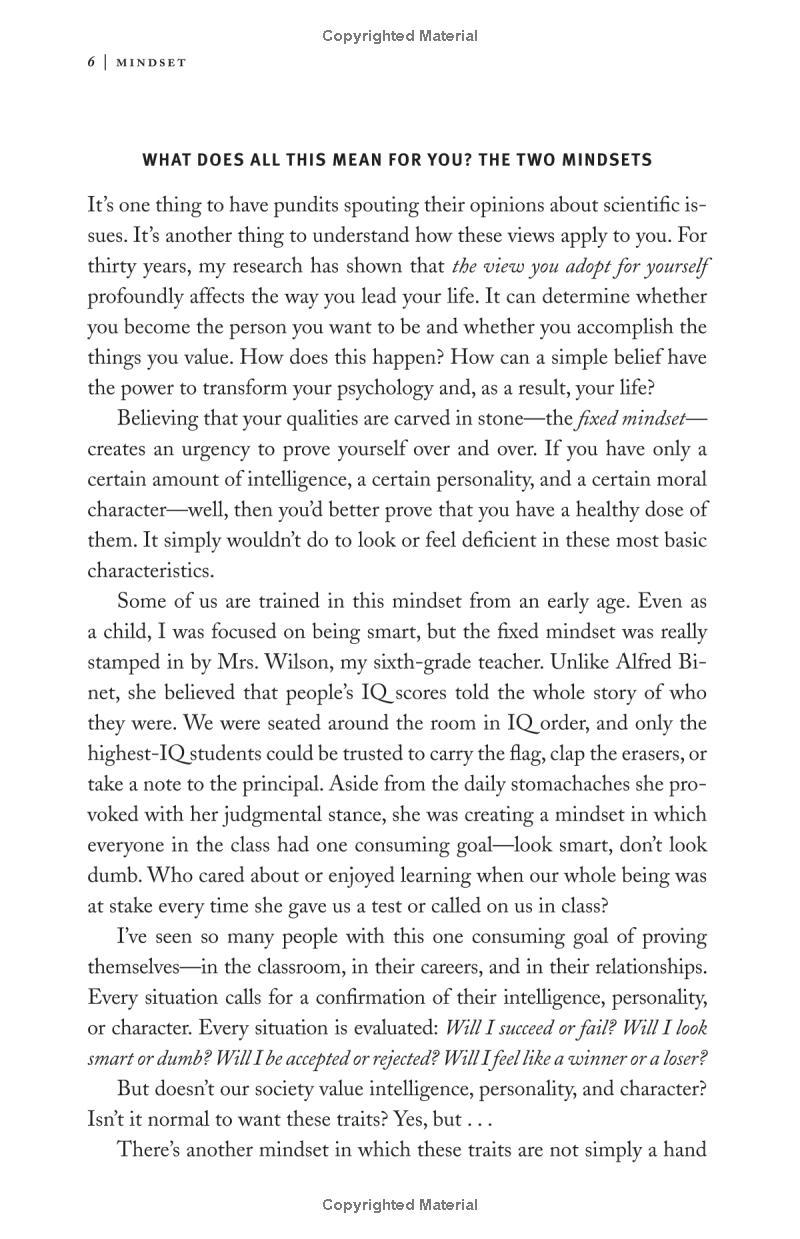 Mindset : The New Psychology of Success (How We Can Learn To Fulfill Our Potential)