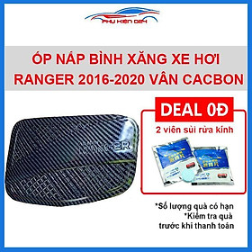 Ốp nắp bình xăng Ranger 2016-2017-2018-2019-2020 vân cacbon chống trầy trang trí ô tô