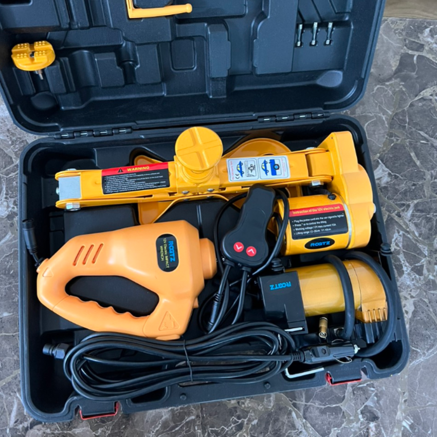 Bộ nâng kích gầm điện, kiêm máy bơm lốp và máy siết ốc ô tô đa năng 3 trong 1 ROGTZ TY-EJ06 tải trọng 2 tấn - Hàng Nhập Khẩu (Bảo hành 2 năm)