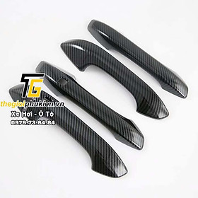 Bộ ốp tay nắm cửa, hõm cửa xe KIA Cerato 2019 - 2021 vân Carbon