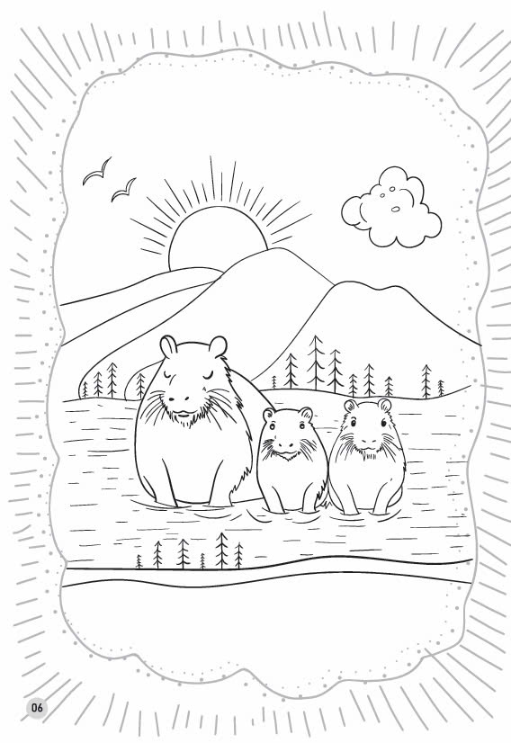 Combo 2 cuốn sách Tô màu yêu thích của các bé - Capybara Bộ trưởng bộ ngoại giao - Có tặng kèm sticker đủ màu