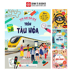 Sách - Trò chơi cho trẻ (30++ hoạt động viết, vẽ, tô màu, giải đố... theo chủ đề) combo 4 tập - Đinh Tị Books