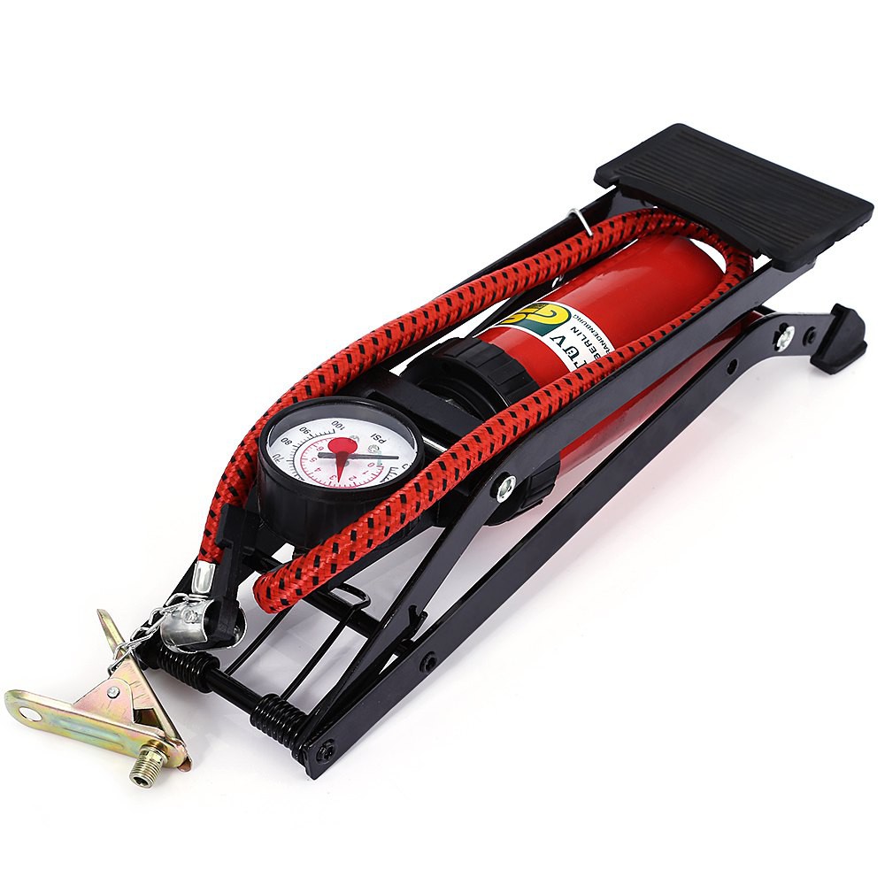 Dụng cụ bơm hơi bánh xe đạp chân đa năng mini tiện dụng dùng cho xe đạp, xe máy