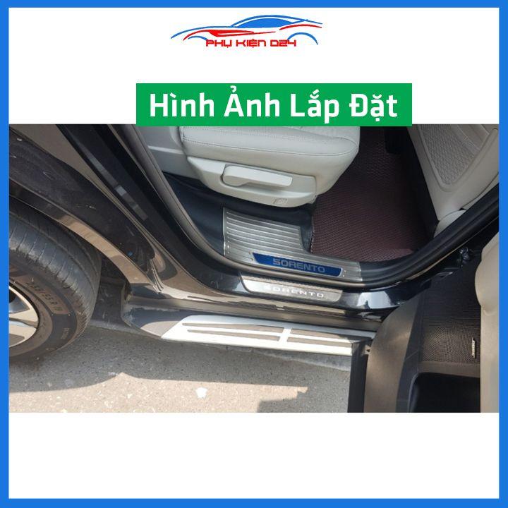 Bộ ốp bậc cửa trong ngoài nẹp bước chân Sorento 2020-2021-2022 Inox chống trầy trang trí xe