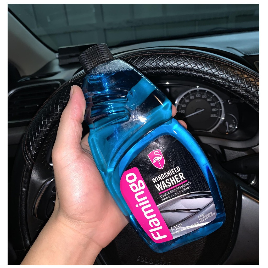 Nước rửa kính, nước đổ kính ô tô, tạo hiệu ứng sáng bóng kính xe Flamingo F352 - 500ml - Hàng chính hãng