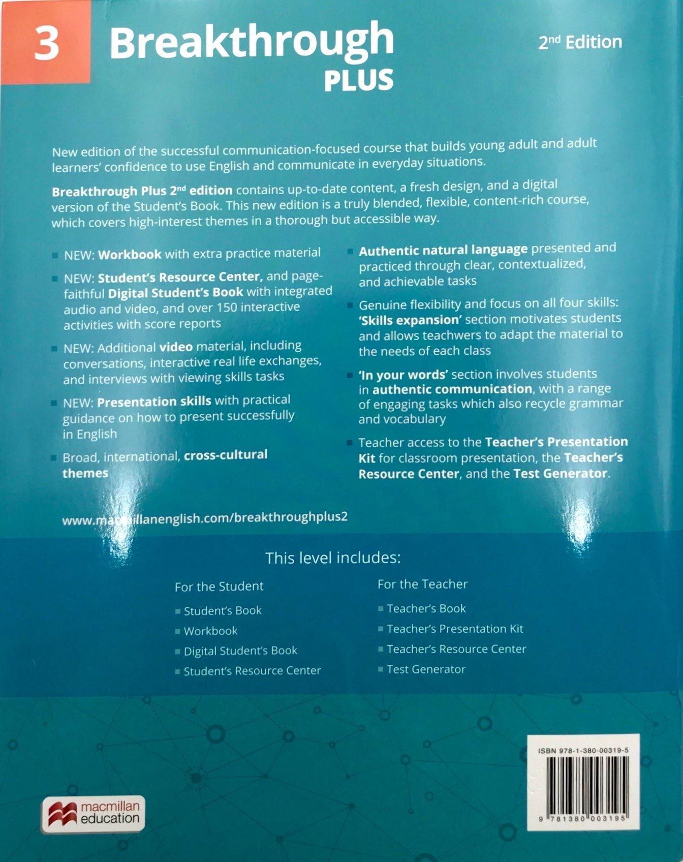 Breakthrough Plus Level 3 Workbook Pack 2nd Edition