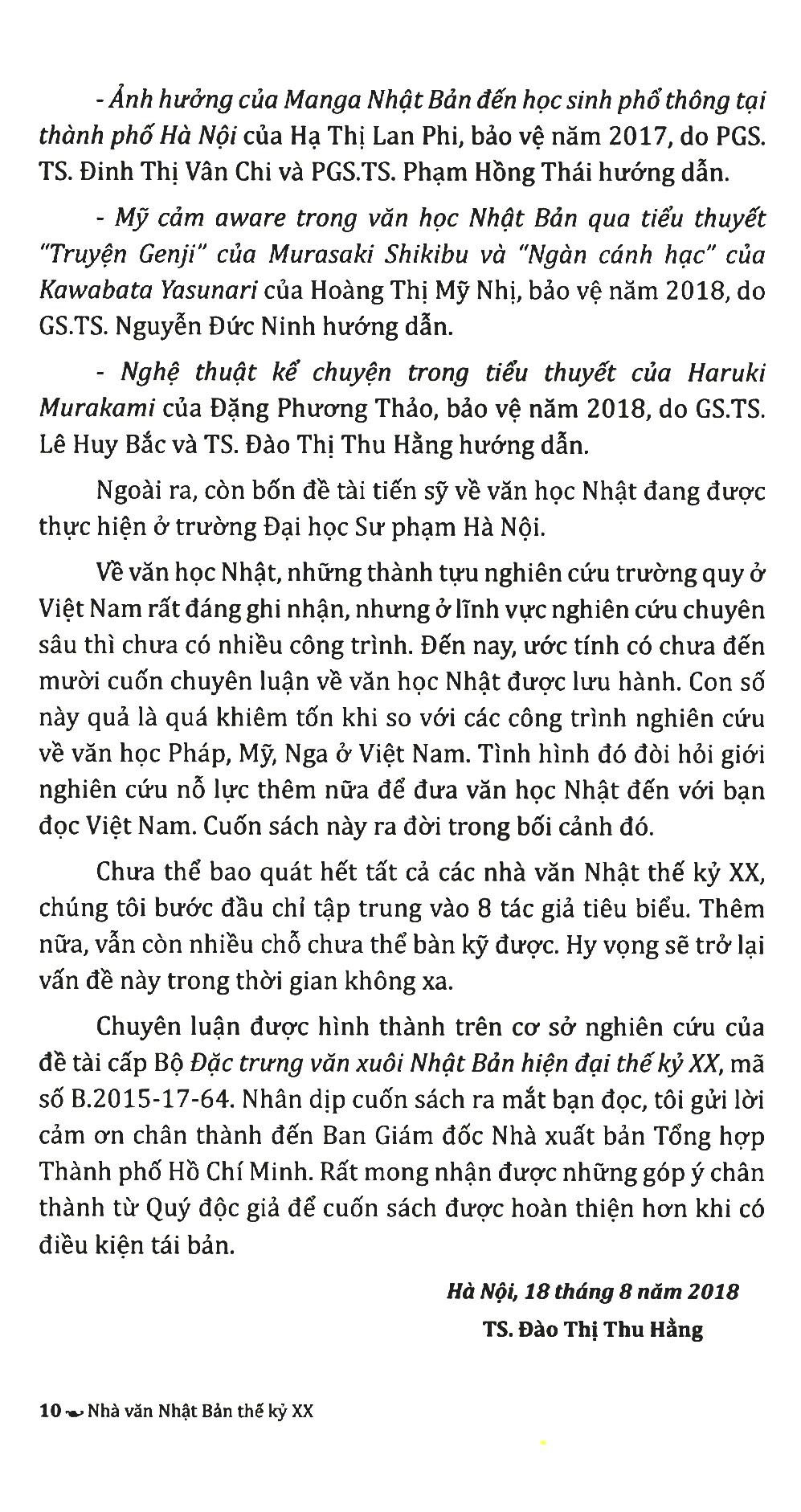 Nhà Văn Nhật Bản Thế Kỷ XX