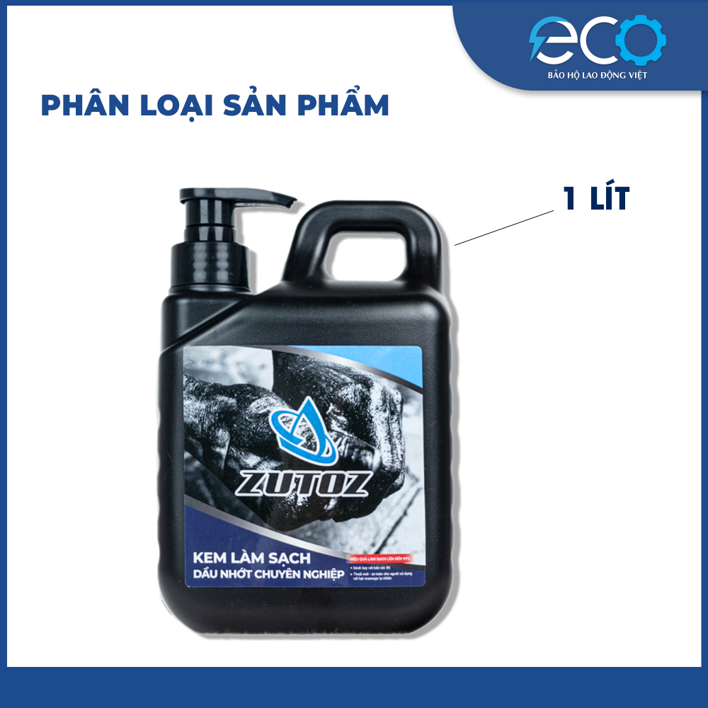 ZUTOZ dung dịch rửa tay công nghiệp – Tẩy sạch dầu nhớt, mỡ nặng, keo, sơn – Bảo vệ da – Chai 1 Lít