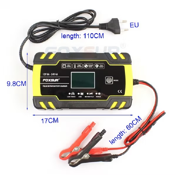 Sạc bình ắc quy 12V-24Vtừ 6AH đến 150AH tự động ngắt khi đầy