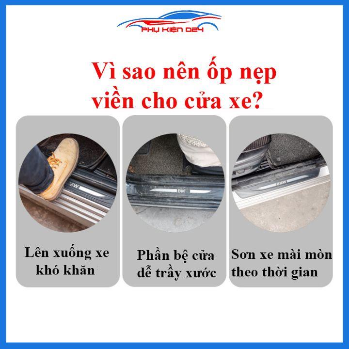 Bộ nẹp bước chân trong ngoài vân Cacbon xe City 2015-2016-2017-2018-2019-2020 chống trầy làm đẹp ô tô