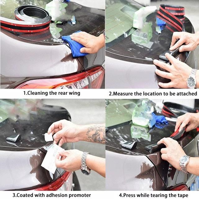Đuôi Gió, Cánh Lướt Gió Cao Su Vân 3D Xe Ô Tô Phong Cách Thể Thao