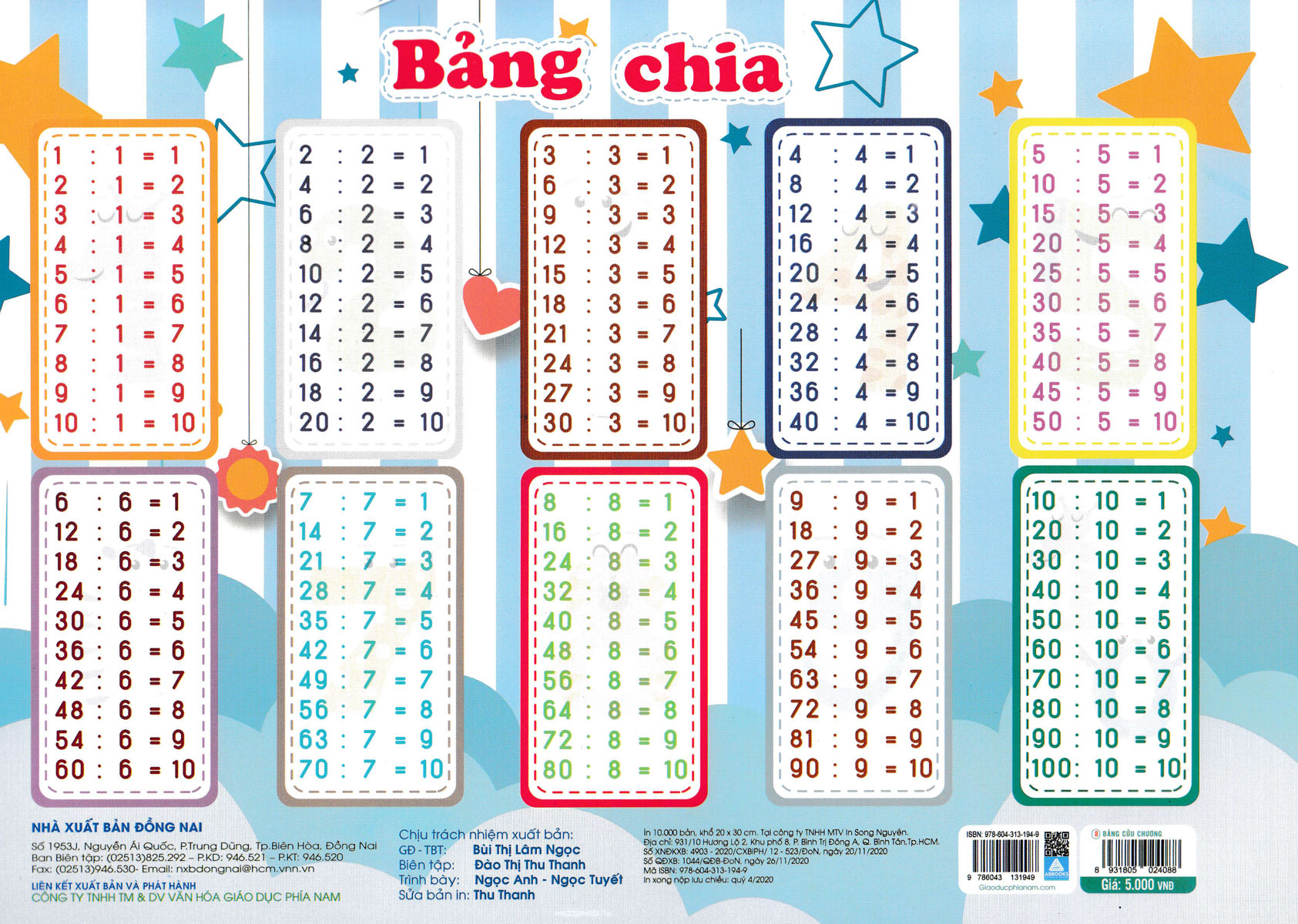 Combo Bảng Chữ Cái Tiếng Việt, Số Đếm + Bảng Chữ Cái Chữ Ghép Và Vần, Phép Cộng Phép Trừ + Bảng Cửu Chương, Bảng Chia (Bộ 3 Bảng - 6 Mặt) (ABB)