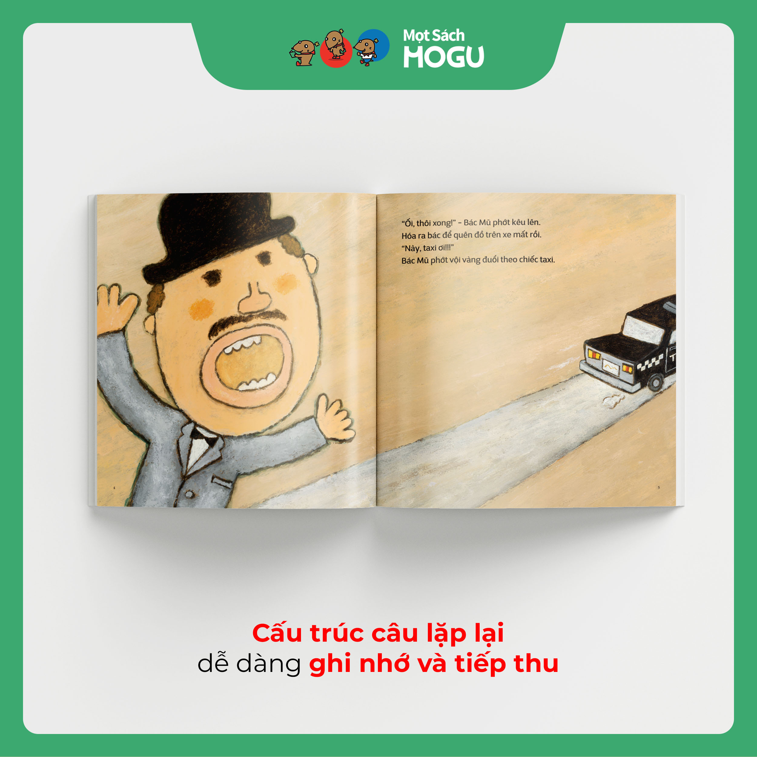 Truyện Ehon bé 3-4-5 tuổi - Đợi với, Taxi ơi!