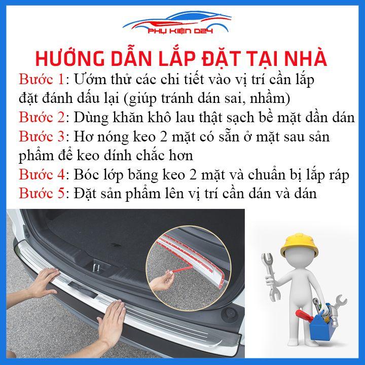 Ốp chống trầy cốp Camry 2019-2020-2021-2022 thép không gỉ vân Cacbon bảo vệ xe chống va đập