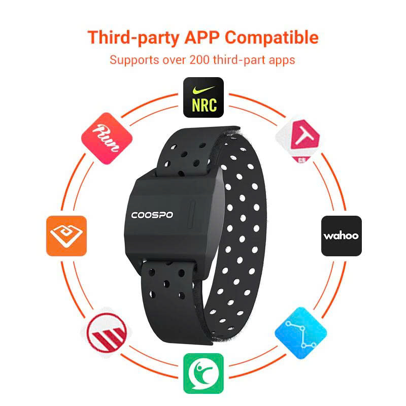 Cảm Biến Nhịp Tim Đeo Tay Coospo HW706 HRM ANT+ BLE5.0 IPX67 Tương Thích Garmin Bryton IGPSPORT Coosporide Opendrider