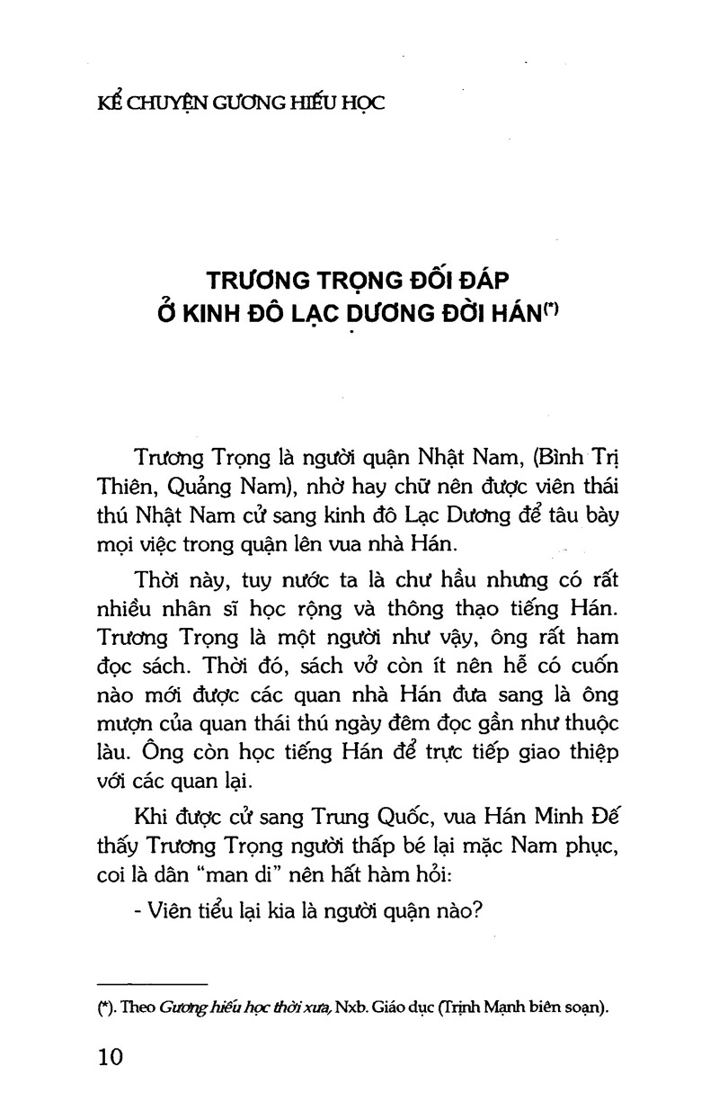 Kể Chuyện Gương Hiếu Học