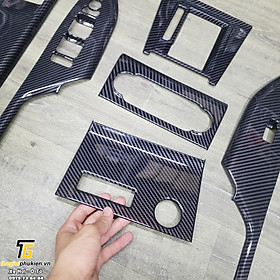 Bộ ốp trang trí nội thất Toyota Veloz vân Carbon cao cấp