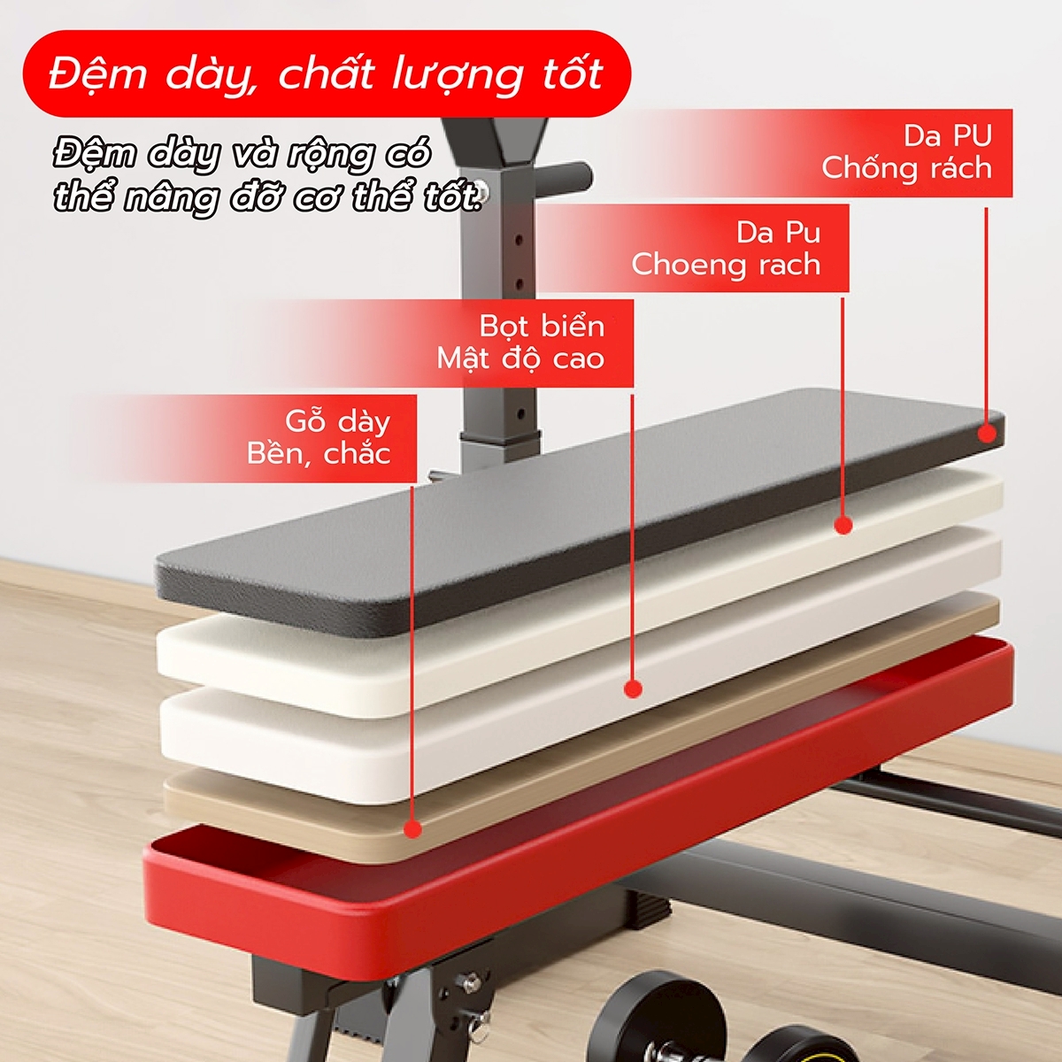 BG Ghế Tập Tạ SU- 330 - 331 Đa Năng Kết Hợp Giá Đỡ ,Hỗ trợ tập các bài tập tạ, cơ bụng, cơ tay gấp gọn (hàng nhập khẩu)