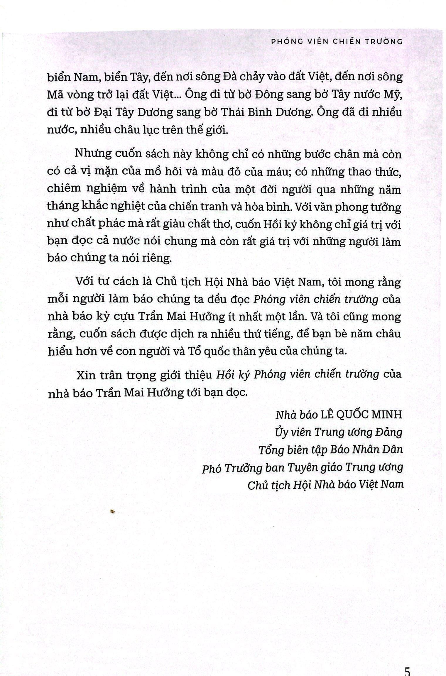Hồi Ký Phóng Viên Hồi Ký Chiến Trường - Trên Những Nẻo Đường Chiến Tranh Và Hòa Bình