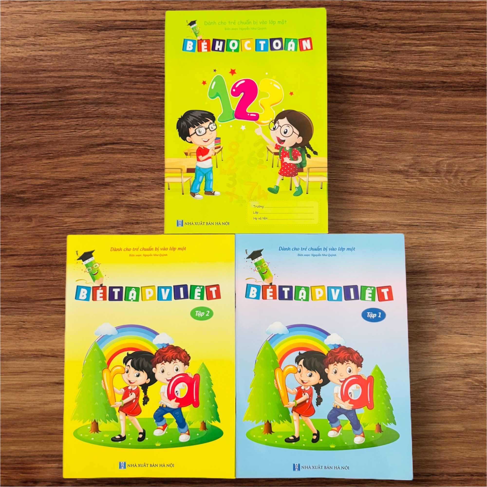 Sách-Combo 3 cuốn sách: Bé học Toán, Bé tập Viết quyển 1,2 dành cho bé Tự tin vào lớp 1