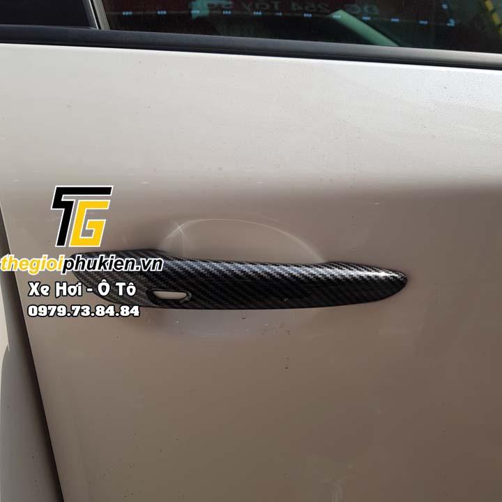 Bộ ốp tay nắm cửa, hõm cửa xe Mazda 3 2020 vân Carbon