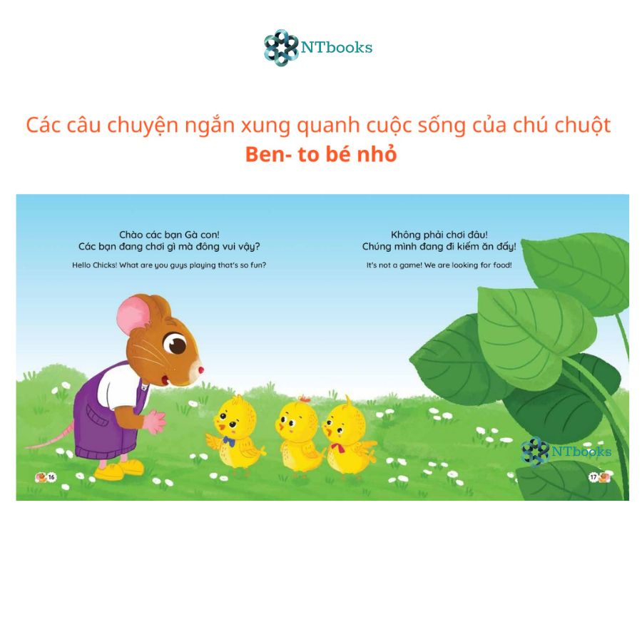 Sách - Bộ Ehon Song Ngữ Anh Việt- Chuột Ben Tô bé nhỏ - Rèn Luyện Tính Tự Lập Cho Trẻ 0 - 6 Tuổi ( Bộ 4 cuốn)