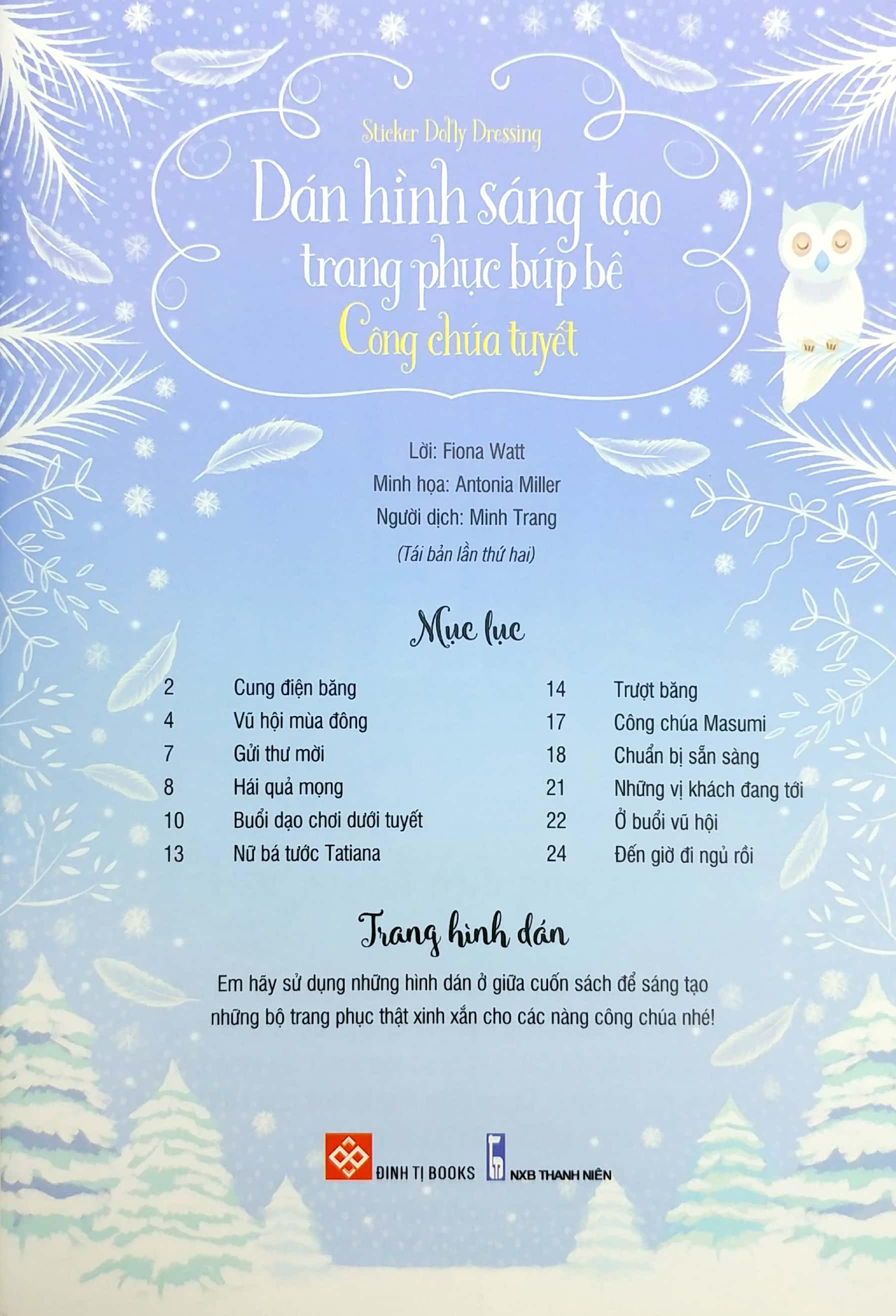 Sticker Dolly Dressing - Dán Hình Sáng Tạo Trang Phục Búp Bê - Công Chúa Tuyết
