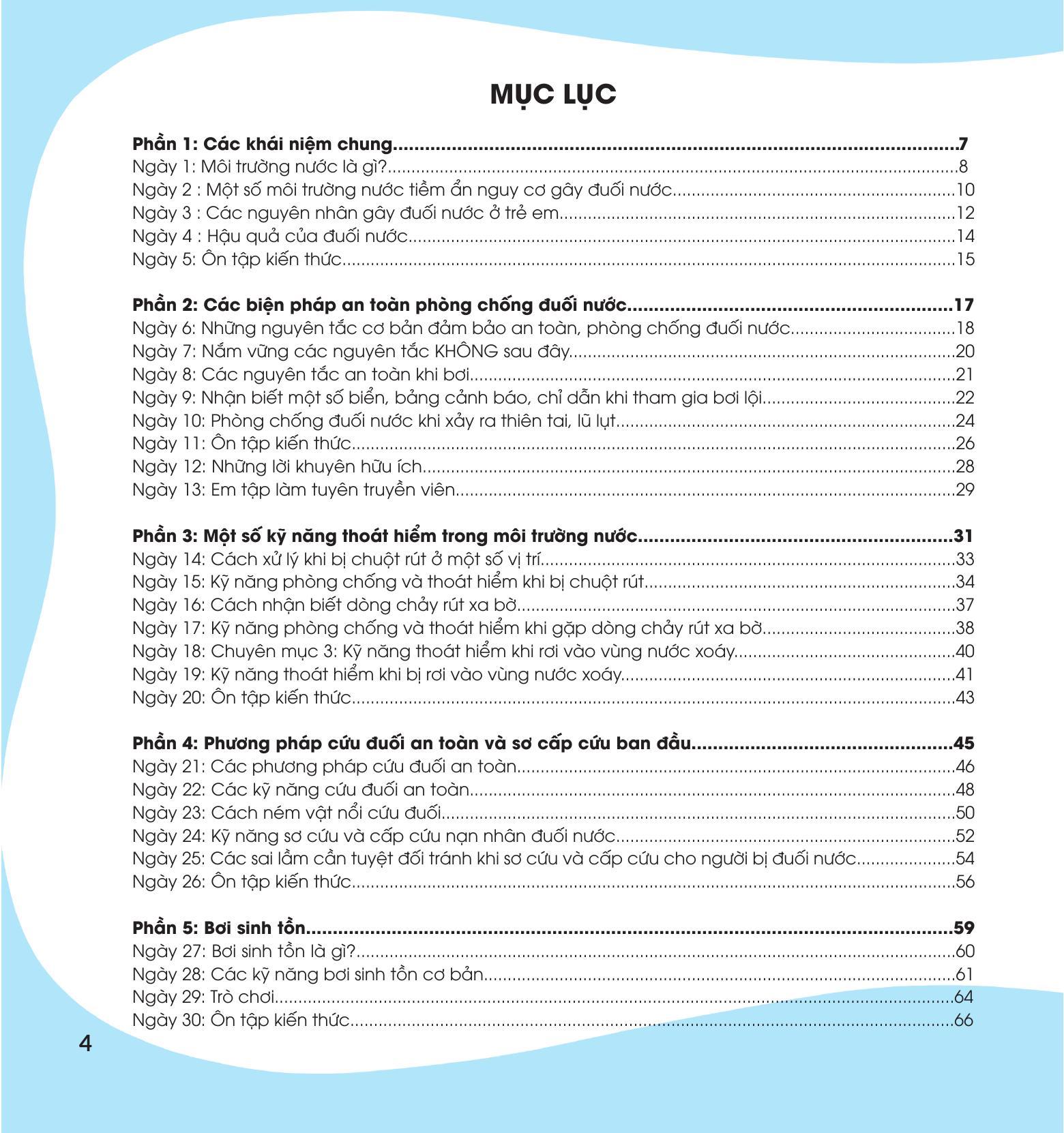Sách - 30 Ngày Cùng Em Học Hiểu Về - Phòng Chống Đuối Nước