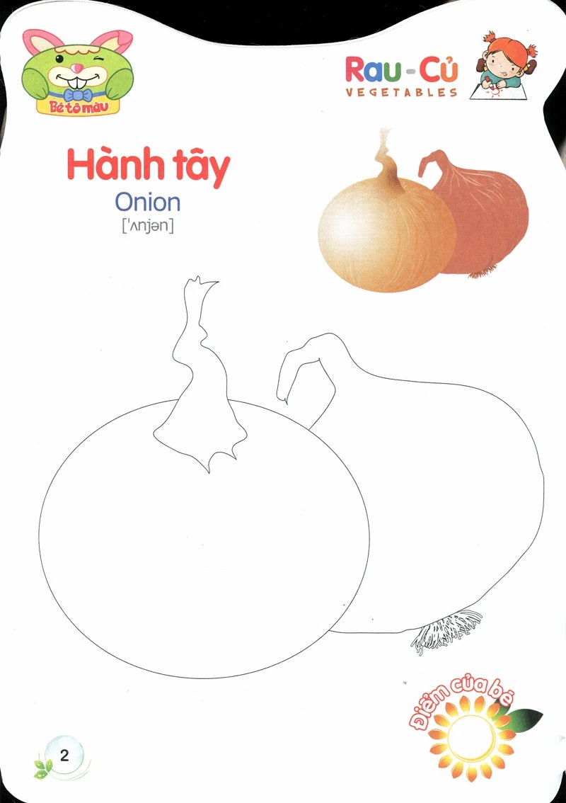 Bé tô màu - Rau củ